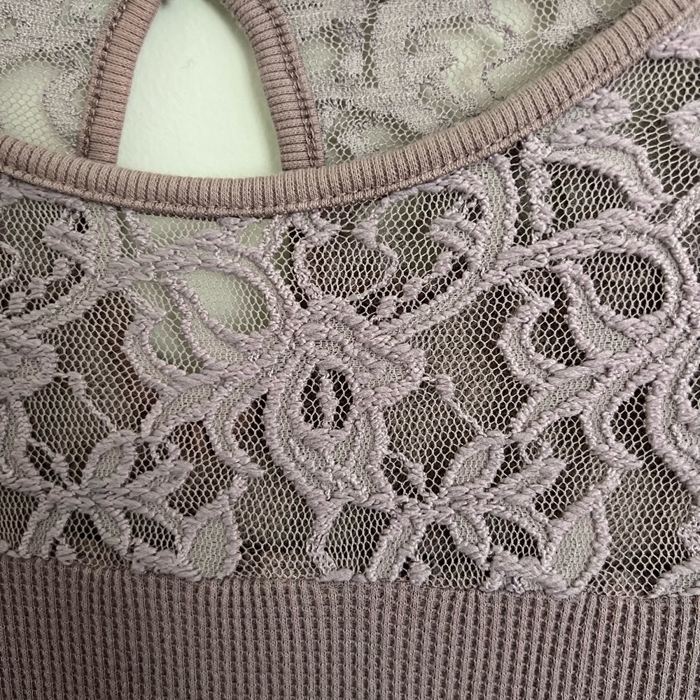 Sundance Manette Dress Medium Gray Lace 3/4 Sleeve (altered)from long sleeve - Picture 6 of 10
